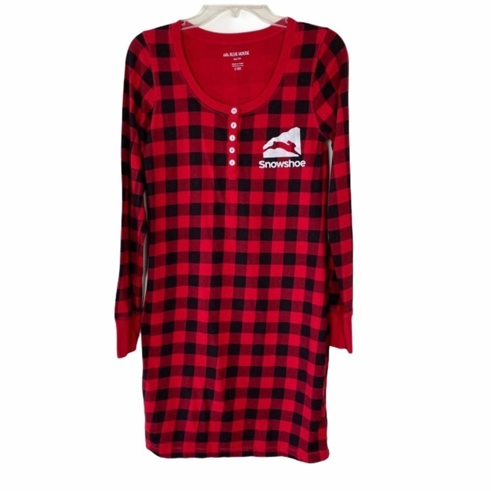 Little Blue House Snowshoe Pajama Dress Red XS